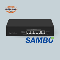 SWITCH POE HÀN QUỐC SAMBO 4 CỔNG POE GIGABIT, 1 UPLINK, 1 SFP - SSW0401G