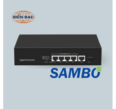 SWITCH POE HÀN QUỐC SAMBO 4 CỔNG POE GIGABIT, 1 UPLINK, 1 SFP - SSW0401G SWITCH POE HÀN QUỐC SAMBO 4 CỔNG POE GIGABIT, 1 UPLINK, 1 SFP - SSW0401G