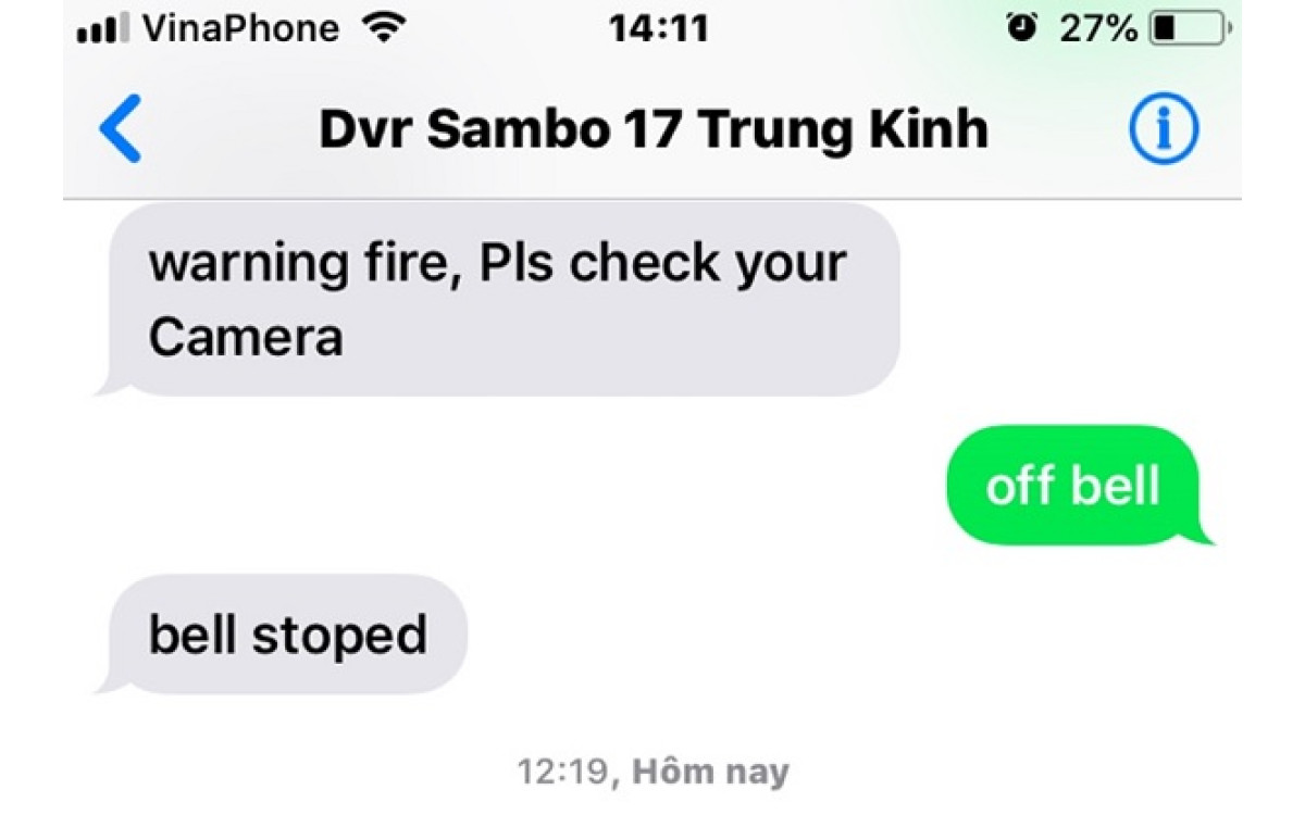 Hướng dẫn c&agrave;i đặt gửi tin nhắn qua điện thoại khi c&oacute; cảnh b&aacute;o ch&aacute;y nổ